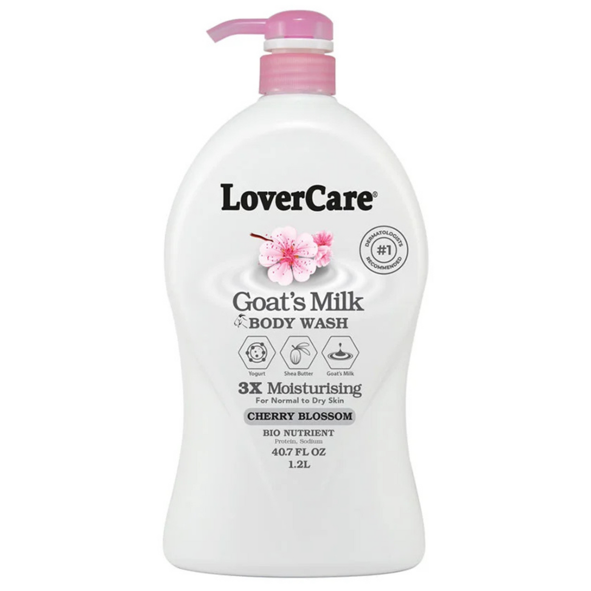 LoverCare Goat's Milk Body Wash 1.2L - Cherry Blossom