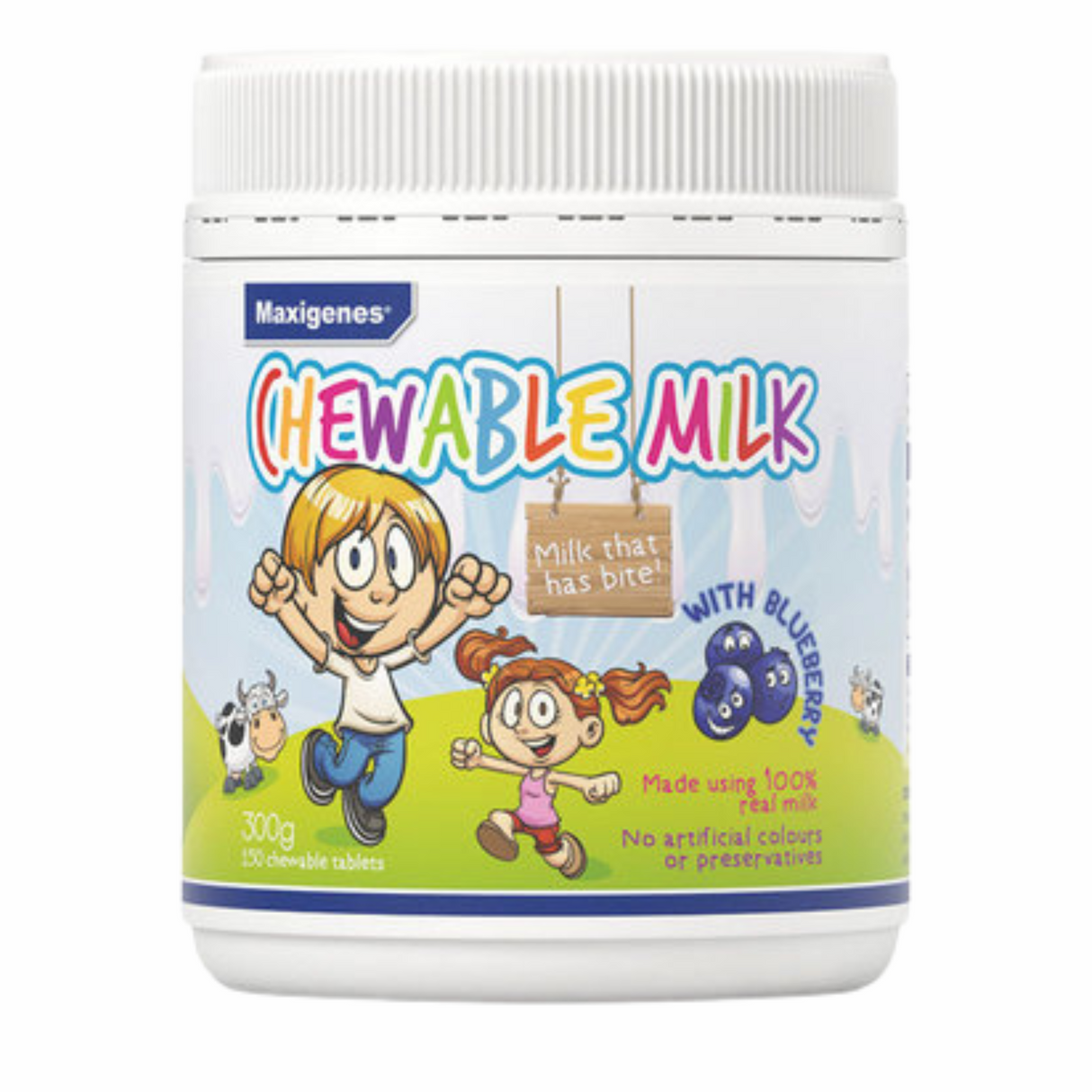 Maxigenes Chewable Milk with Blueberry 300g 150 Tablets