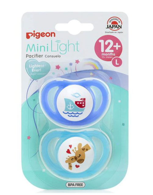 Pigeon Mini Light Pacifier 12+Months 2 Pack Large