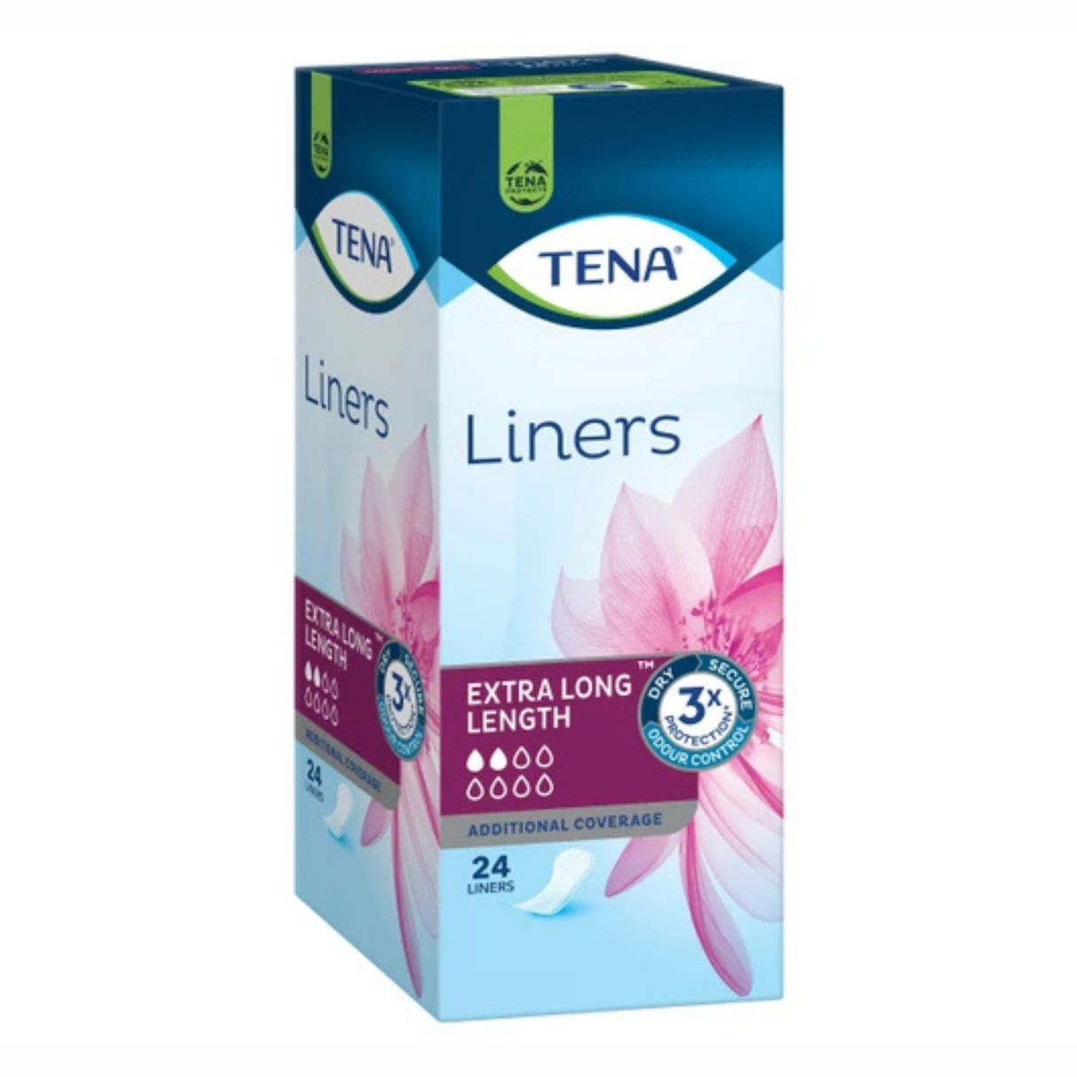 Tena Extra Long Length Liners 1.5 Drops 24 Pack