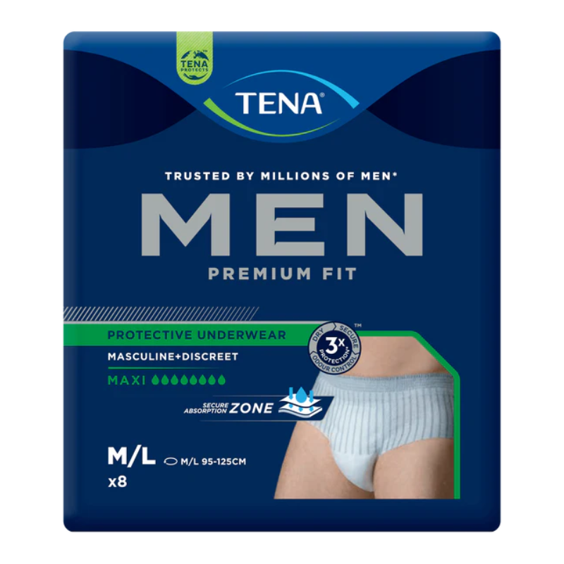 Tena Men Protective Underwear Level 4 8 Drops Maxi M-L 8 Pack