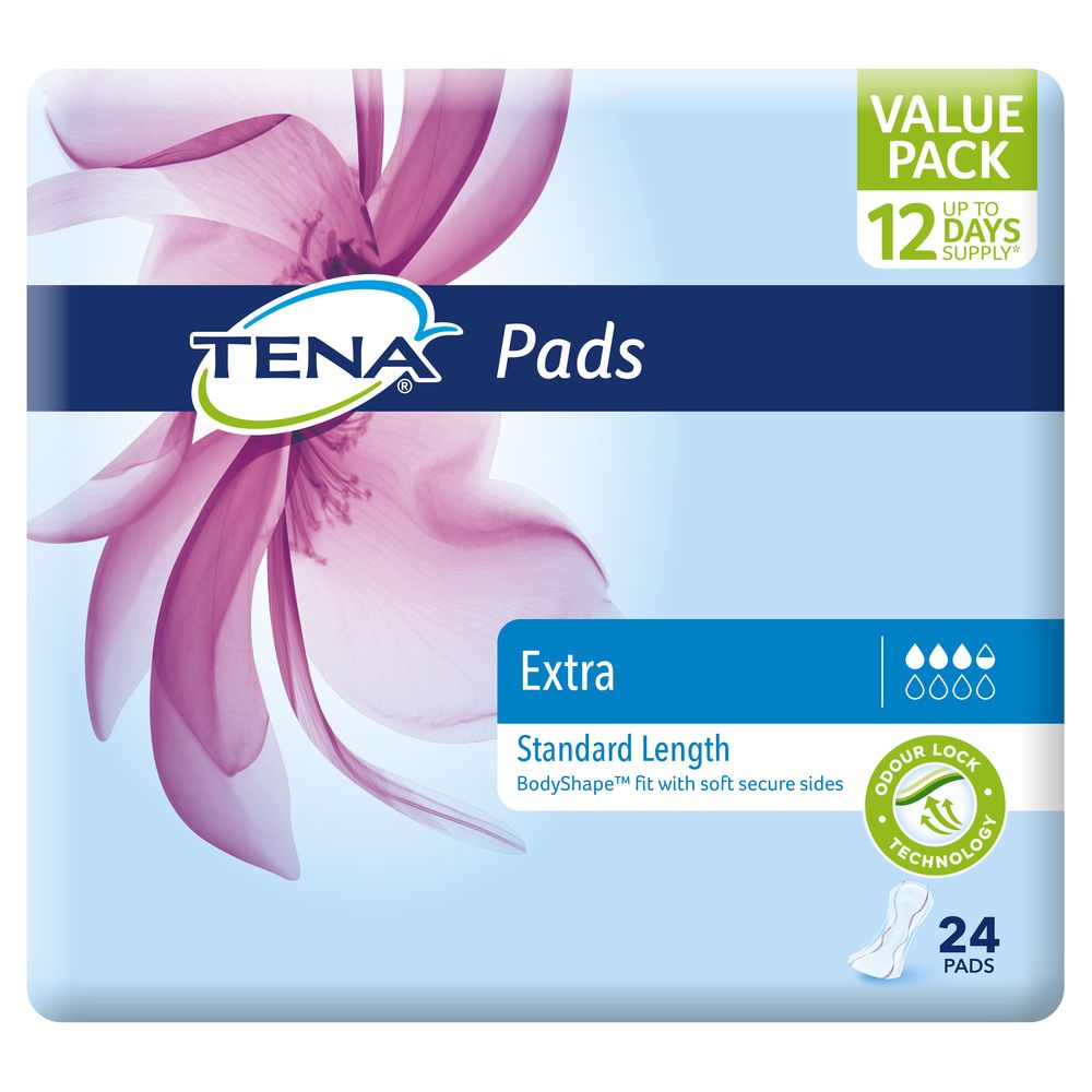 Tena Pads Extra 3.5 Drops Standard Length 24 Pads