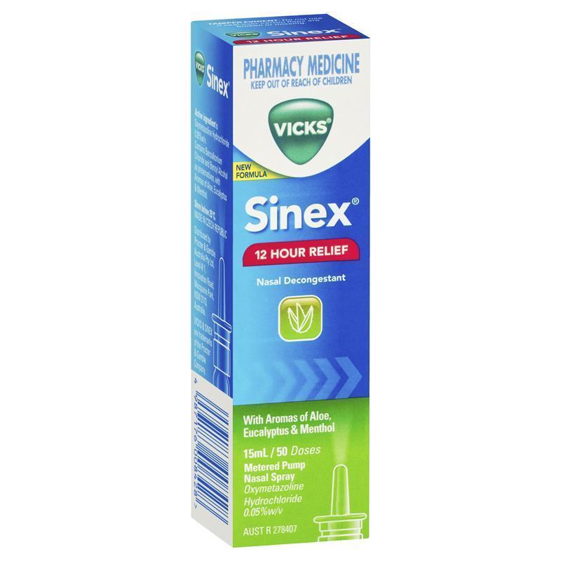 Vicks Sinex Aloe Nasal Decongestant Spray 15ml