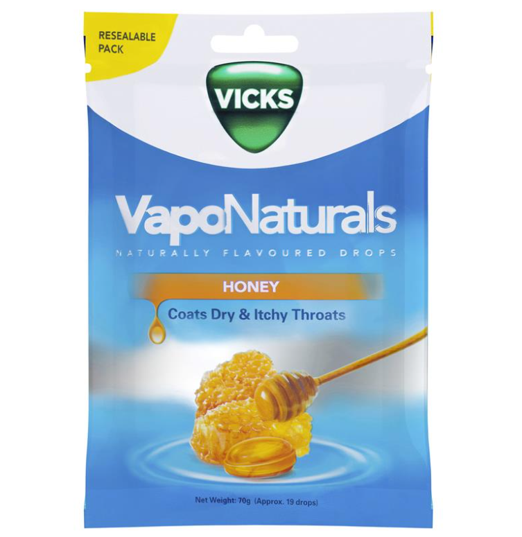 Vicks VapoNaturals Honey Throat Lozenges 19 Pack