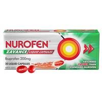 Nurofen Zavance Ibuprofen 200mg 20 Liquid Capsules