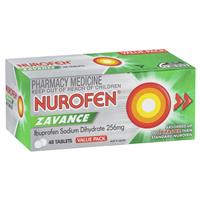 Nurofen Zavance Ibuprofen Sodium Dihydrate 256mg 48 Caplets