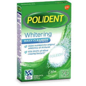 Polident Whitening Daily Cleanser for Dentures 36 Tablets