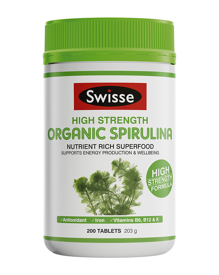 Swisse Ultiboost High Strength Organic Spirulina 200 Tablets