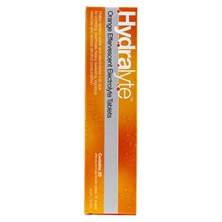 Hydralyte Orange Flavoured Effervescent Electrolyte 20 Tablets