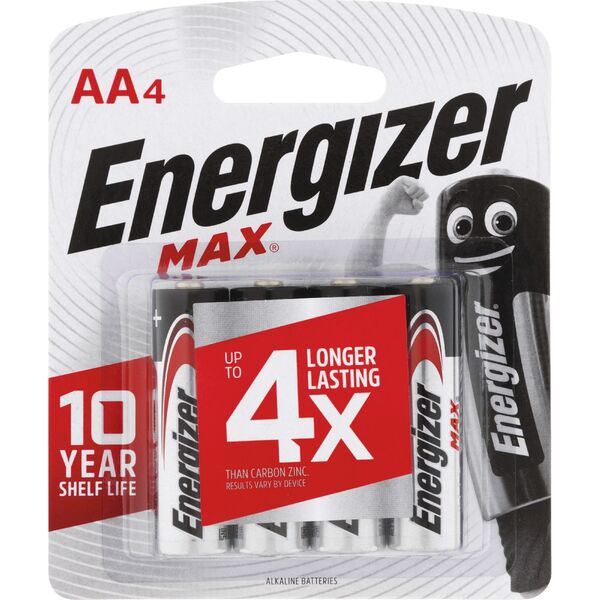 Energizer Max AA Batteries 4 Pack